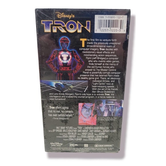 Disneys Tron (VHS, 1995) Rare Tested - plastic seal except for bottom - Picture 3 of 6